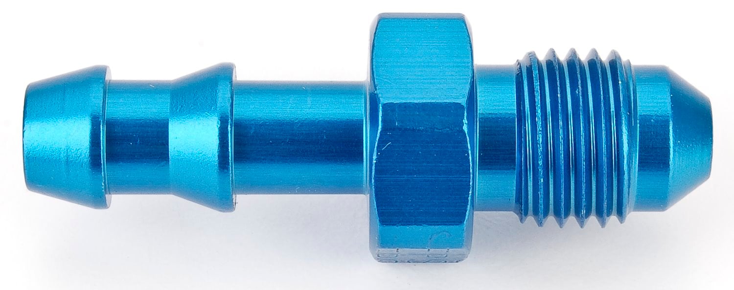 AN to Hose Barb Straight  Adapter Fitting [-4 AN Male to 1/4 in. Hose, Blue]