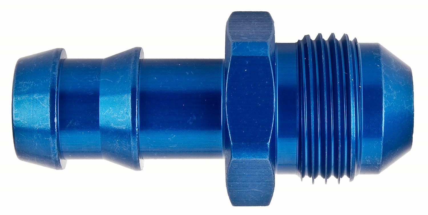 AN to Hose Barb Straight  Adapter Fitting [-8 AN Male to 1/2 in. Hose, Blue]