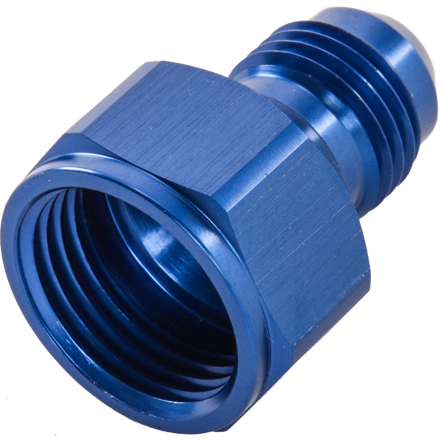 AN Female to Male Reducer Fitting [-8 AN Female to -6 AN Male, Blue Hard Anodized]