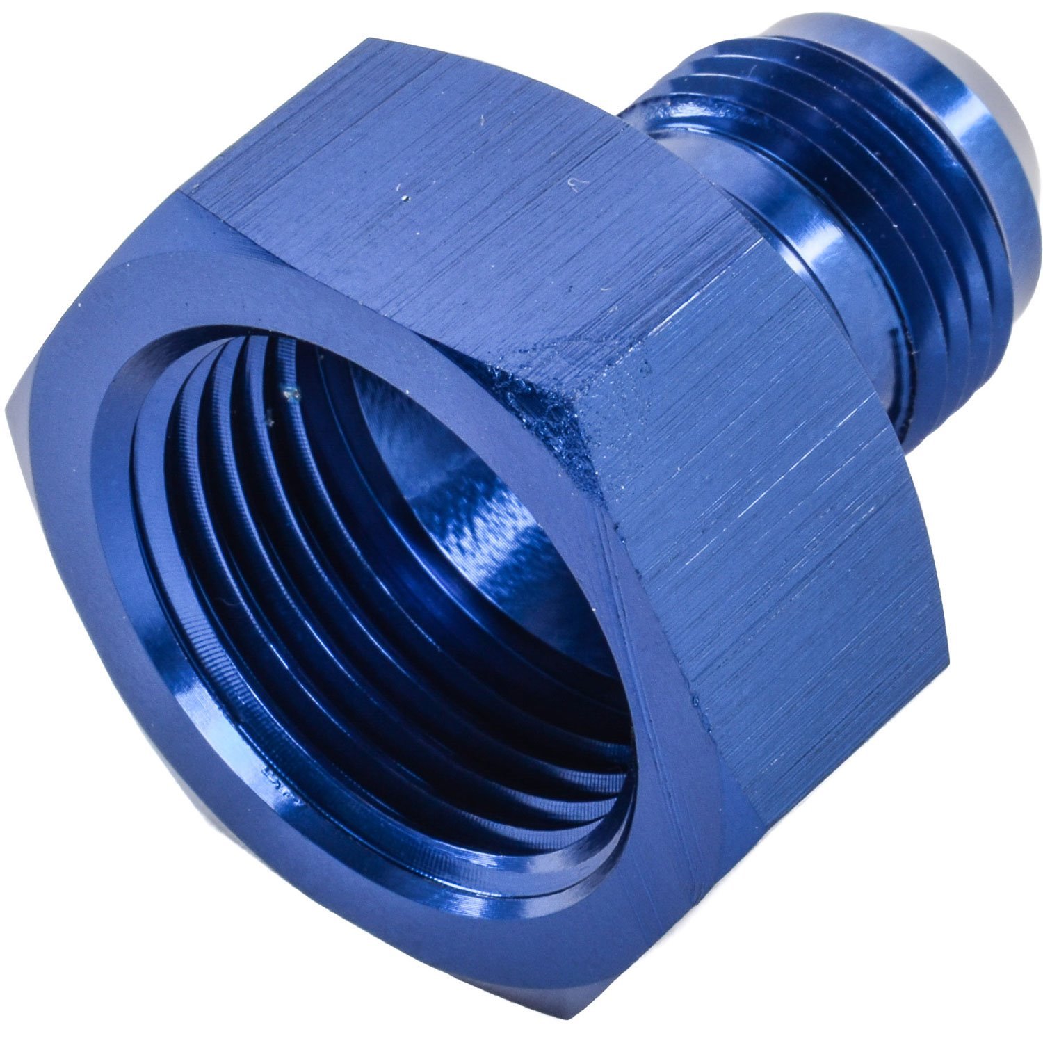AN Female to Male Reducer Fitting [-12 AN Female to -8 AN Male, Blue Hard Anodized]