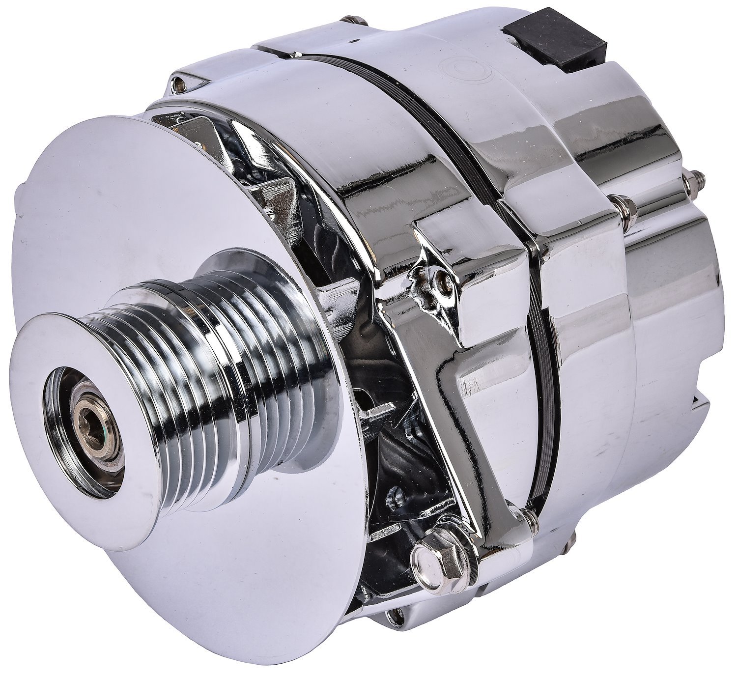 1-Wire GM Alternator 100 AMP Output Serpentine Pulley [Chrome Plated Finish]