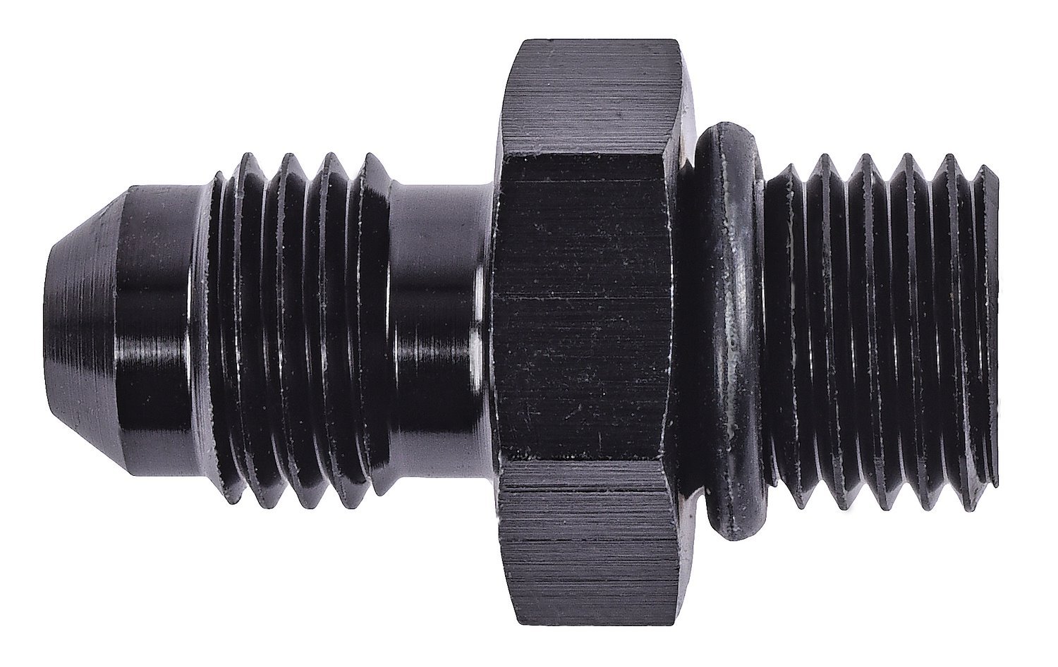 AN Port Adapter Fitting [-4 AN O-Ring Port (7/16 in.-20 Thread) To -4 AN Male, Black]