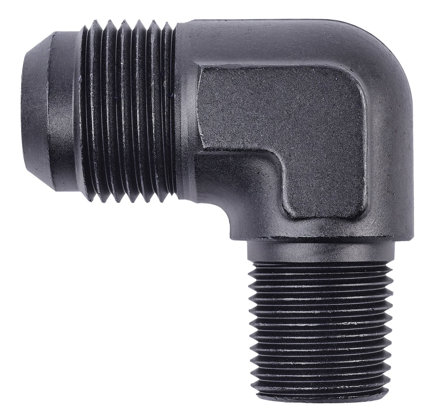 AN to NPT 90-Degree Adapter Fitting [-12 AN Male to 1/2 in. NPT Male, Black]
