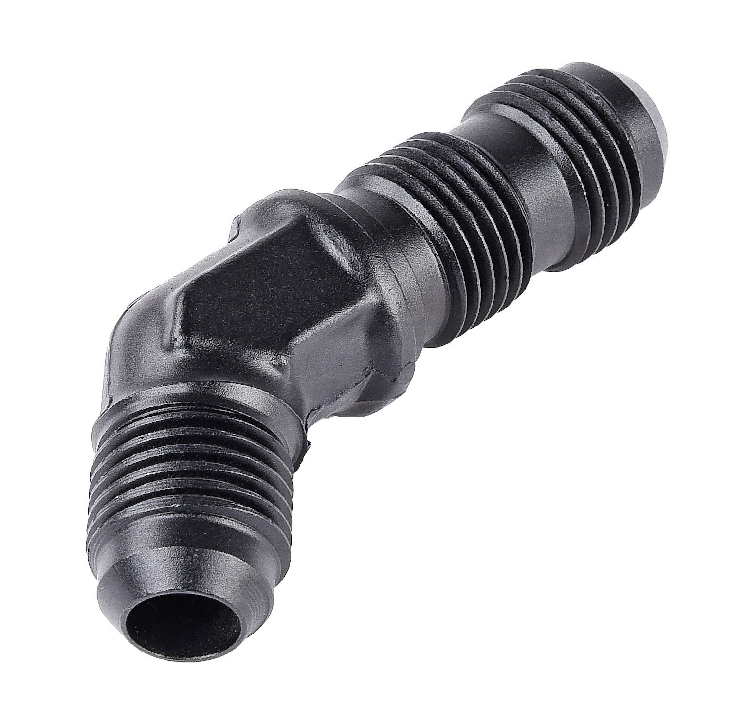 AN to AN 45-Degree Bulkhead Adapter Fitting [-6 AN Male to -6 AN Male, Black]