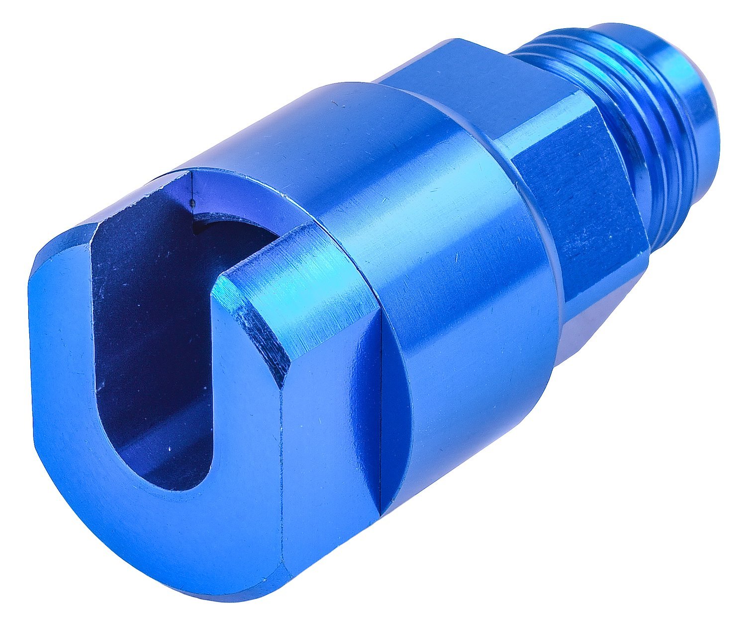 AN to Fuel Injection Threaded Adapter Fitting [-6 AN Male to 5/16 in. Hard Line, Blue]