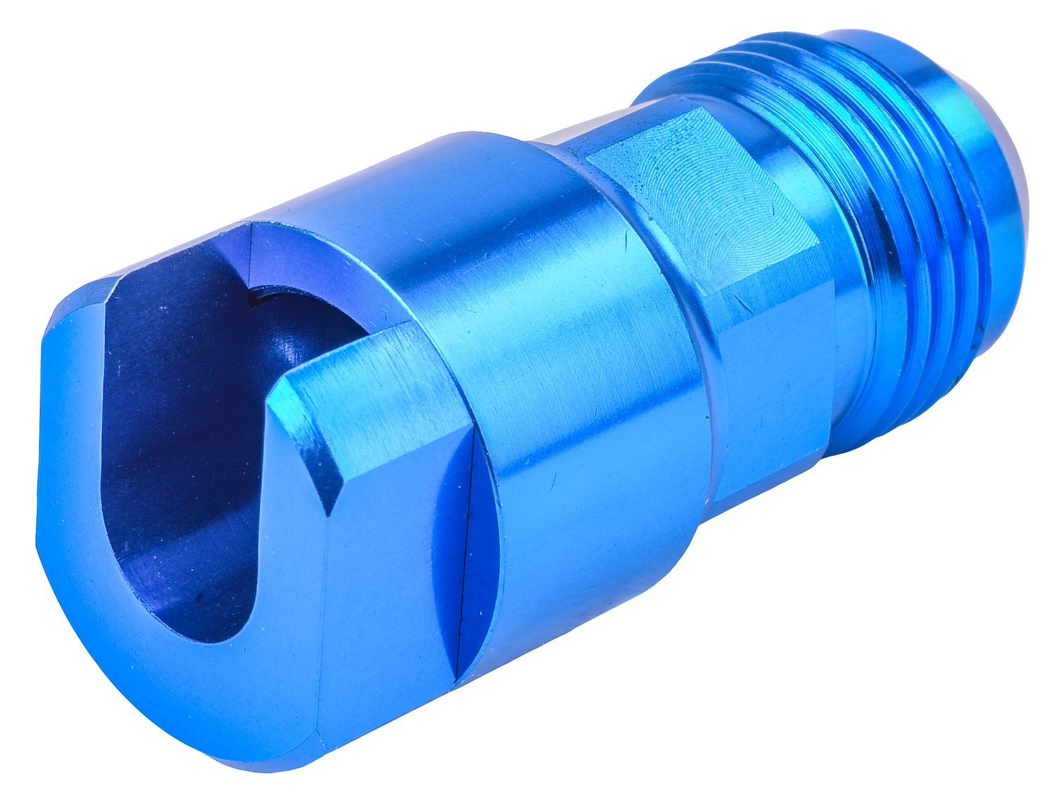 AN to Fuel Injection Threaded Adapter Fitting [-8 AN Male to 3/8 in. Hard Line, Blue]