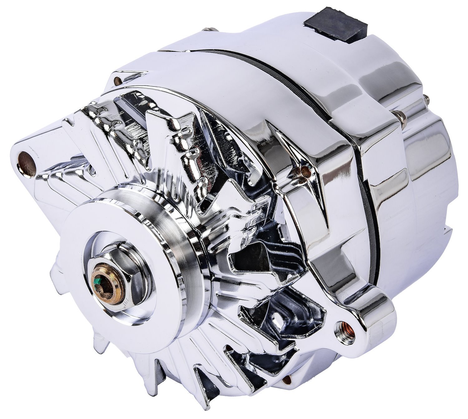 Ford 1-Wire Alternator, 100 amp Output with Single Groove V-Belt Pulley [Chrome Plated Finish]