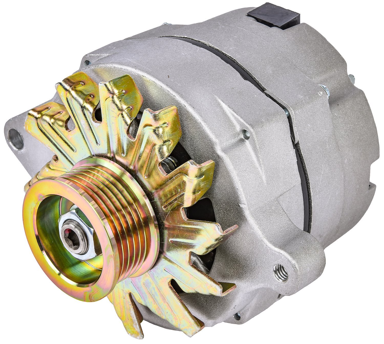 Ford 1-Wire Alternator, 140 amp Output with Serpentine Belt Pulley [Natural Finish]