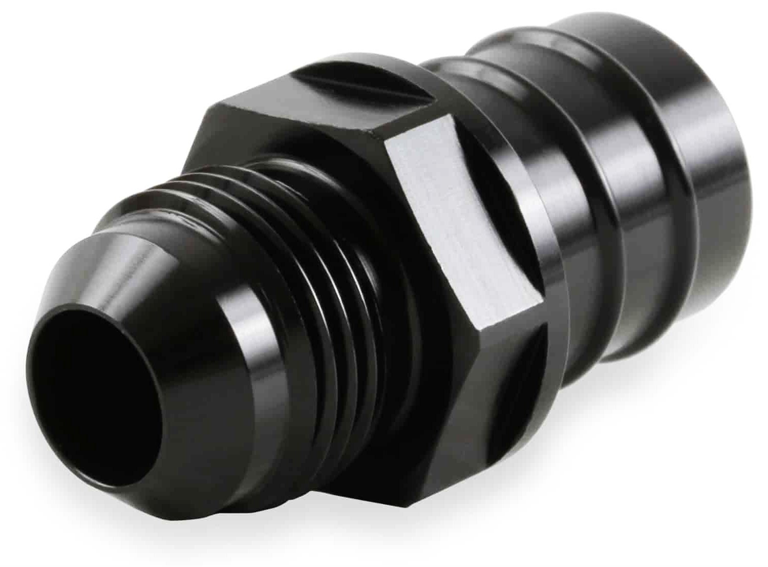 Straight AN Adapter Fitting for GM LS PCV Connection to Oil Catch Can [-8 AN, Black]