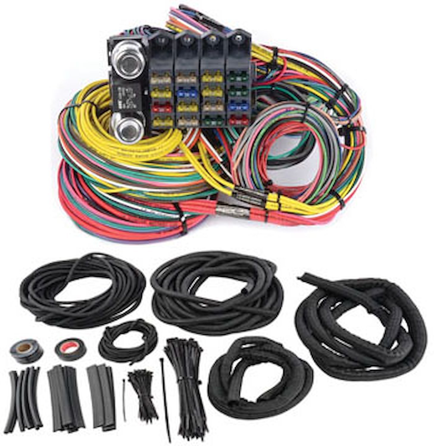 Universal Wiring Harness & Woven Braid Chassis Kit 20-Circuit