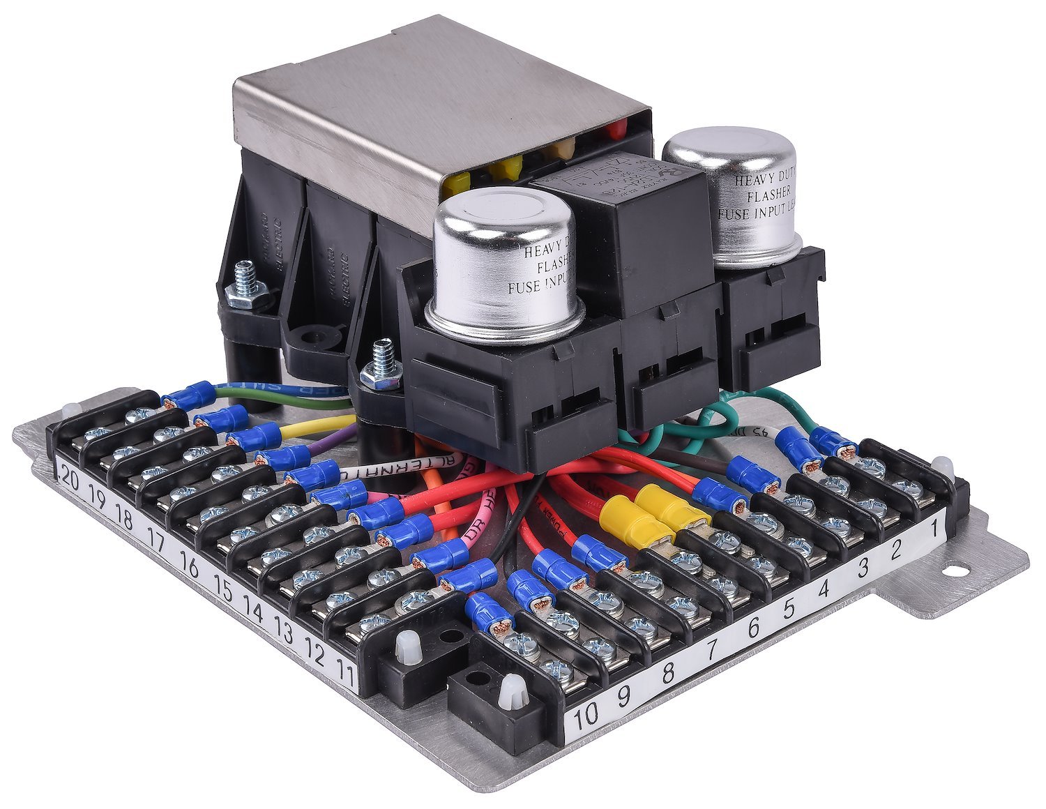 JEGS 10413: Universal Fuse Block 14-Circuit Master On/Off Switch  in. x 11/16 (.688) in. JEGS