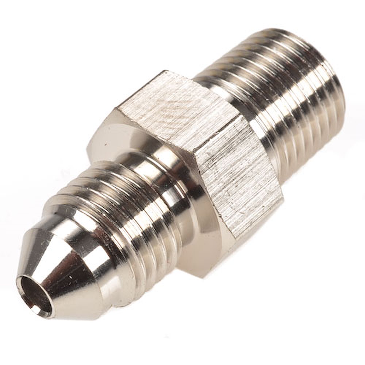 AN to NPT Straight Adapter Fitting [-3 AN Male to 1/8 in. NPT Male, Nickel]