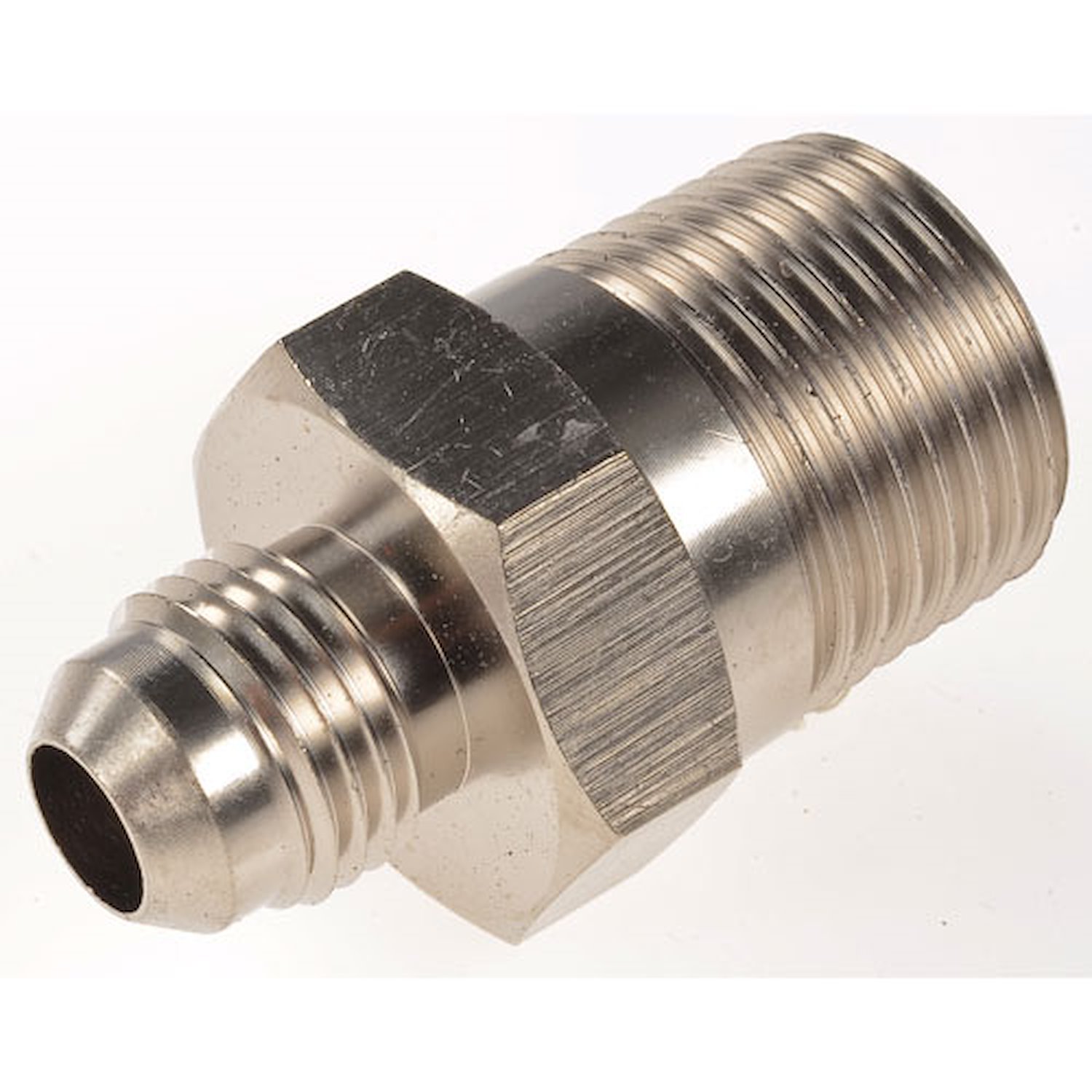 AN to NPT Straight Adapter Fitting [-6 AN Male to 1/2 in. NPT Male, Nickel]