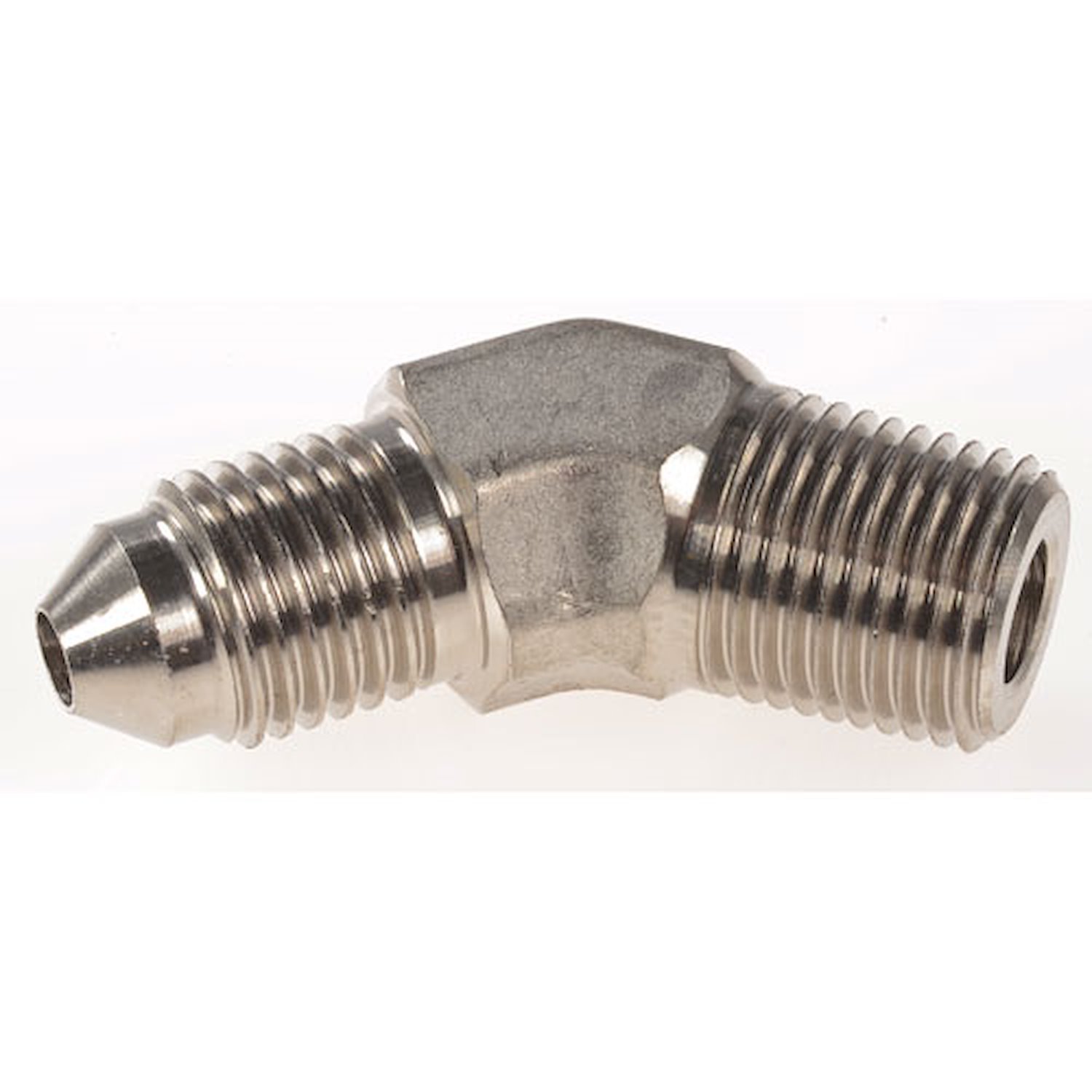AN to NPT 45-Degree Adapter Fitting [-3 AN Male to 1/8 in. NPT Male, Nickel]