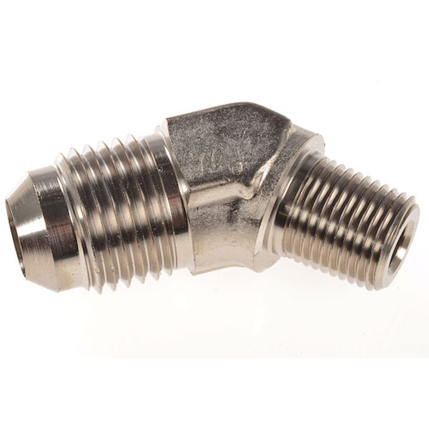 AN to NPT 45-Degree Adapter Fitting [-6 AN Male to 1/8 in. NPT Male, Nickel]