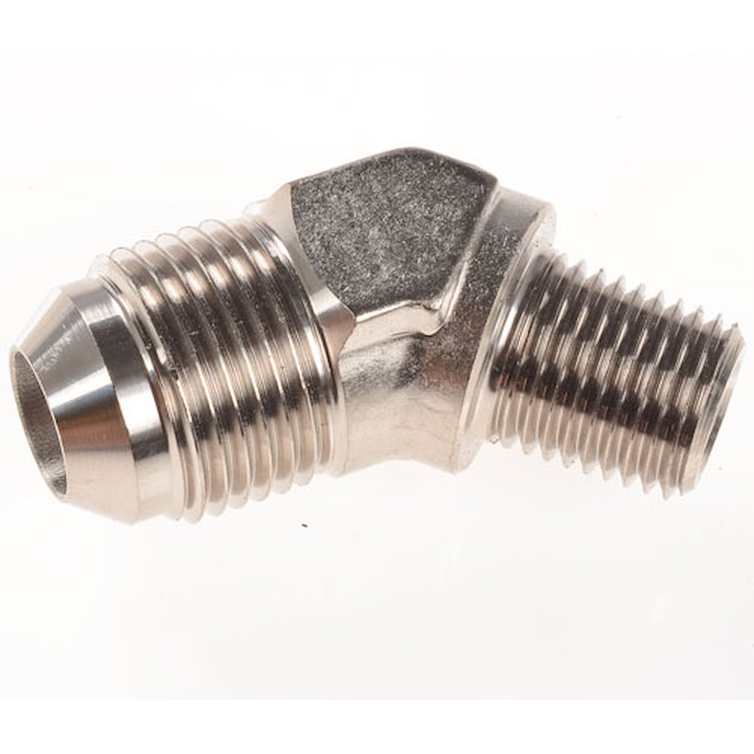 AN to NPT 45-Degree Adapter Fitting [-8 AN Male to 1/4 in. NPT Male, Nickel]