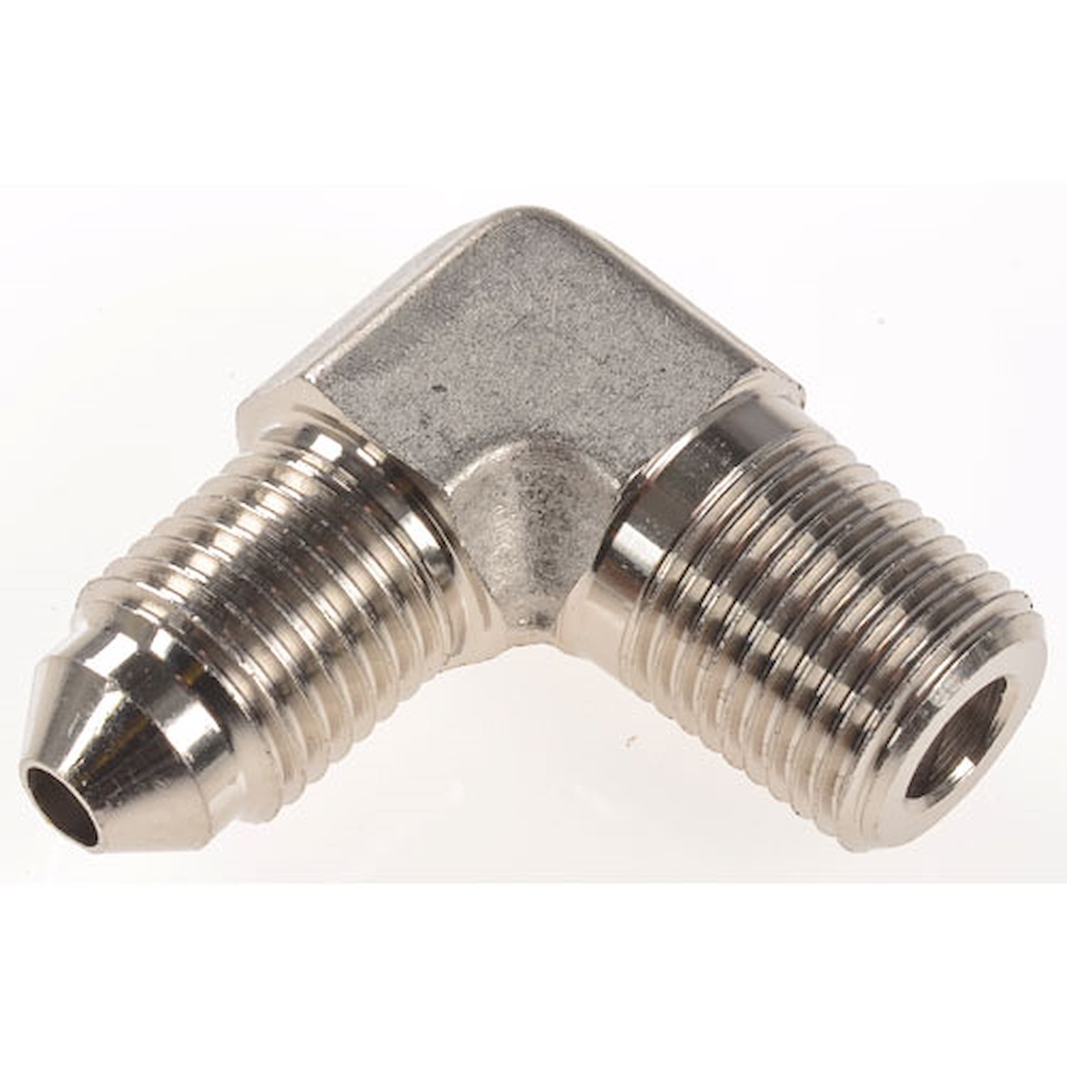 AN to NPT 90-Degree Adapter Fitting [-3 AN Male to 1/8 in. NPT Male, Nickel]