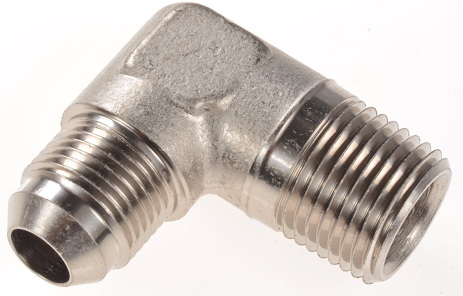 AN to NPT 90-Degree Adapter Fitting [-8 AN Male to 1/2 in. NPT Male, Nickel]