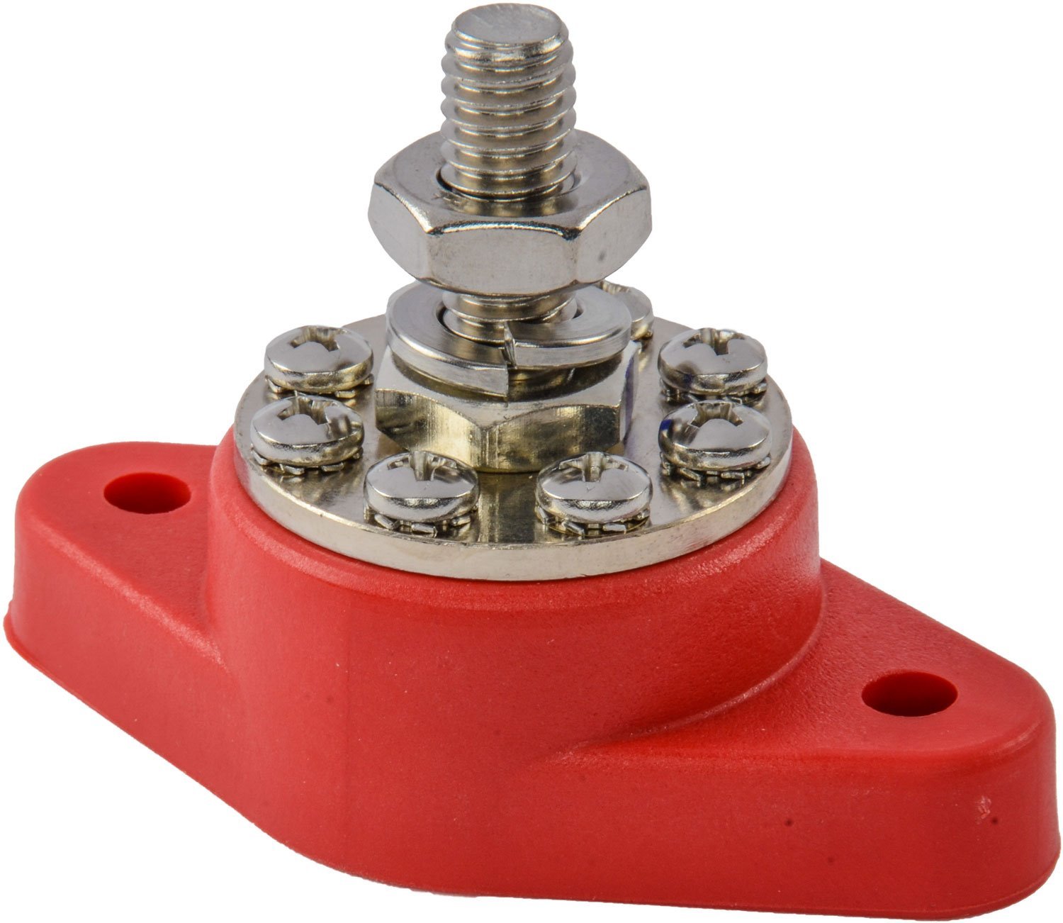 Eight Point Power Distribution Post, 3/8" Primary Post, 160 Amps, Red