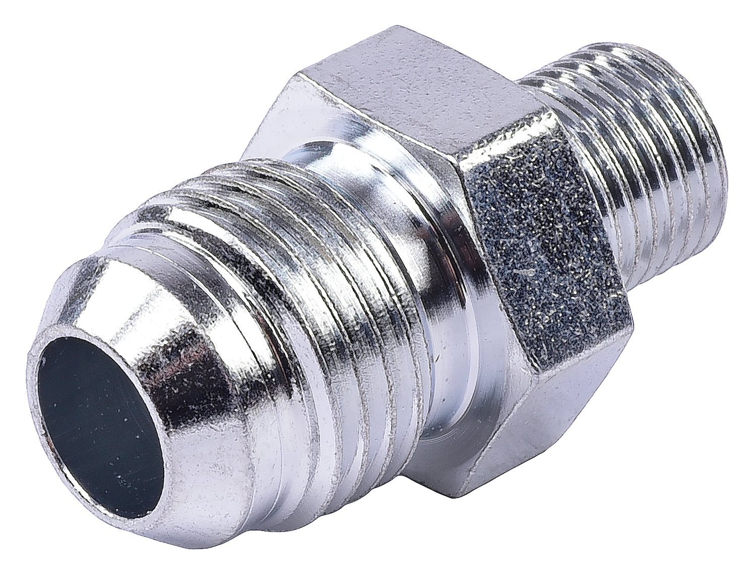 AN to Metric Adapter Fitting, Steel [-6 AN Male to 10mm x 1.0 Male, Silver]