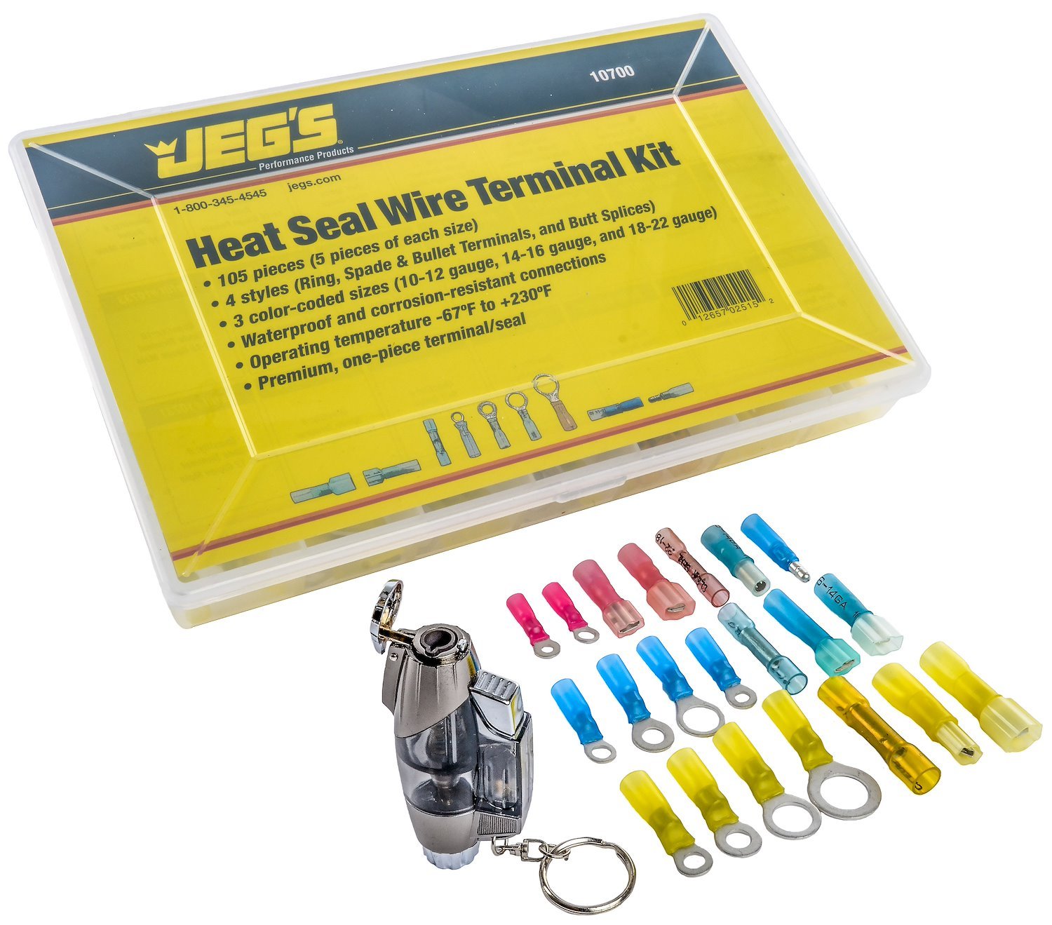 Heat Seal Crimp Connector Kit with Mini Butane Torch