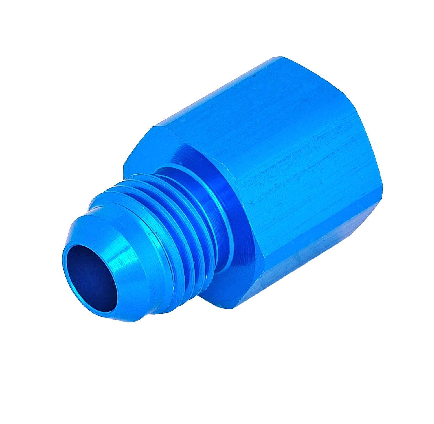 AN to Fuel Injection Adapter Fitting [-6 AN to 14mm x 1.5 Female Thread, Blue]