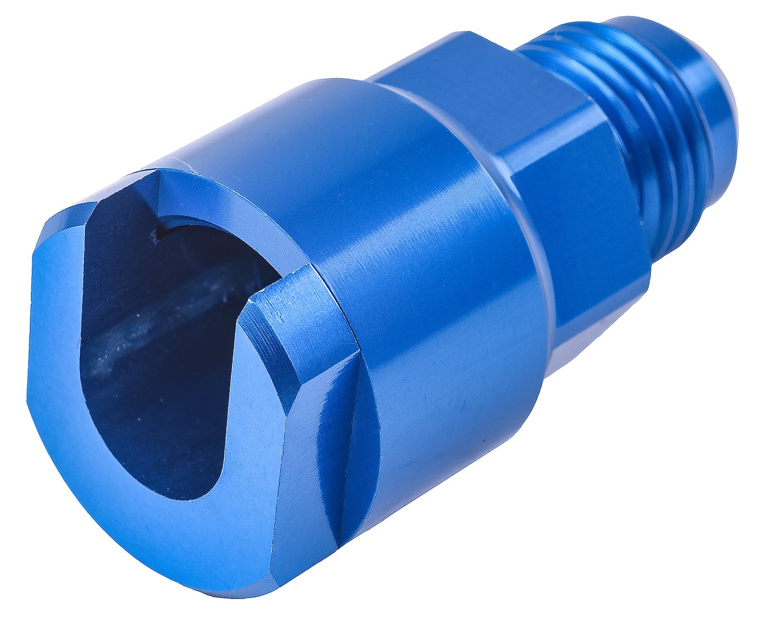 AN to Fuel Injection Threaded Adapter Fitting [-6 AN Male to 3/8 in. Hard Line, Blue]
