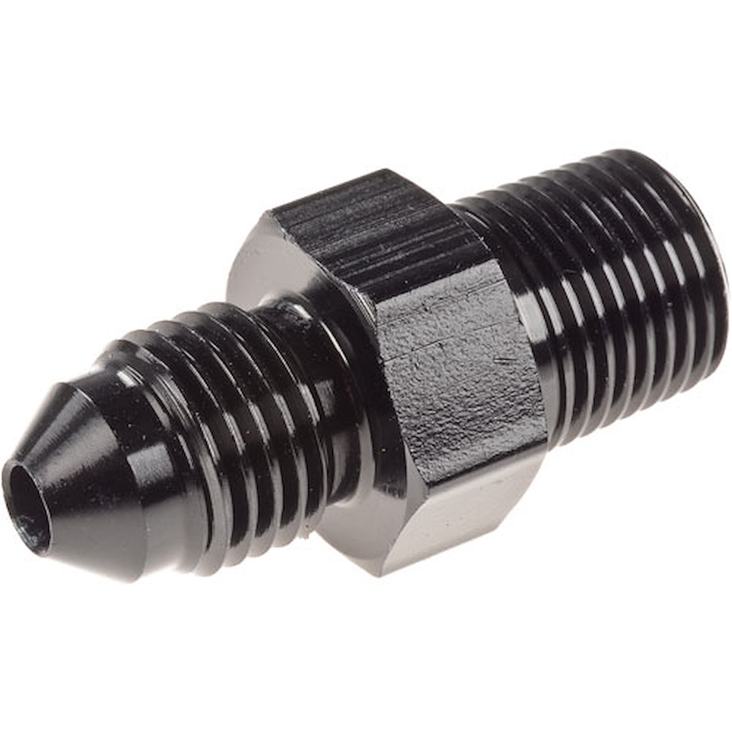 AN to NPT Straight Adapter Fitting [-3 AN Male to 1/8 in. NPT Male, Black]
