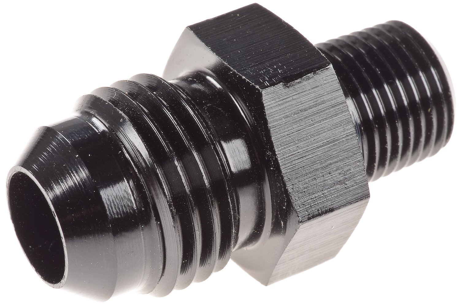 AN to NPT Straight Adapter Fitting [-6 AN Male to 1/8 in. NPT Male, Black]