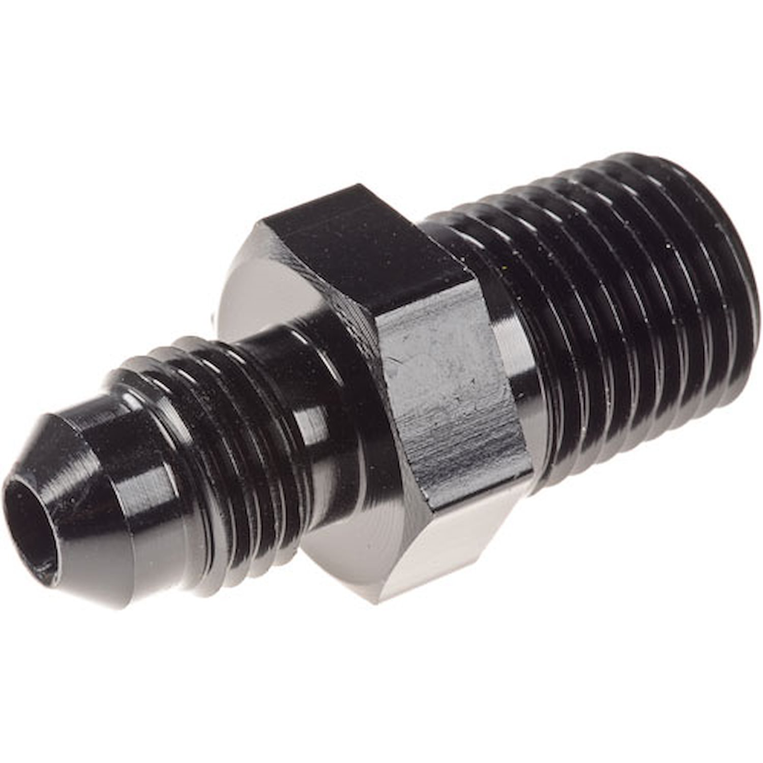 AN to NPT Straight Adapter Fitting [-4 AN Male to 1/4 in. NPT Male, Black]