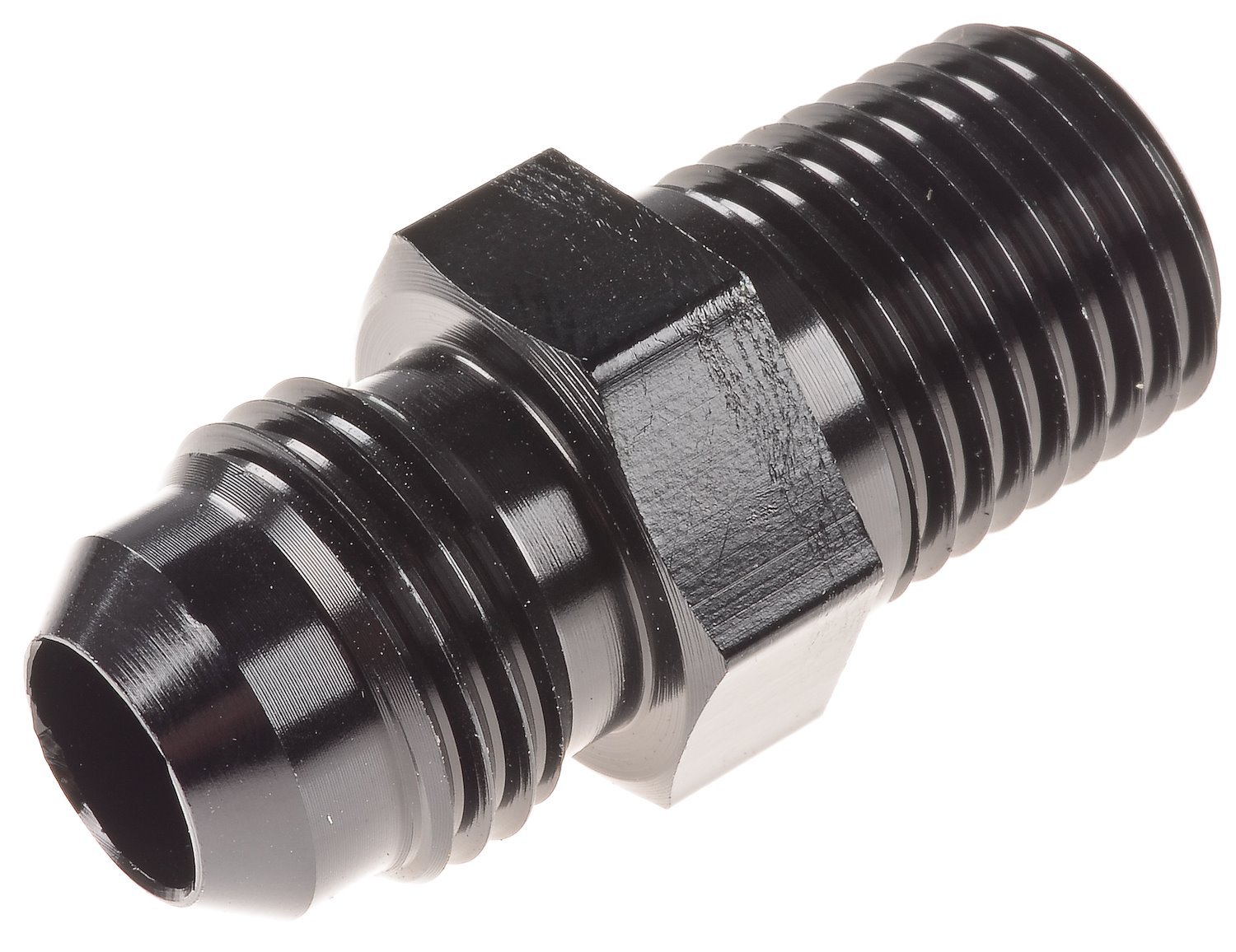 AN to NPT Straight Adapter Fitting [-6 AN Male to 1/4 in. NPT Male, Black]