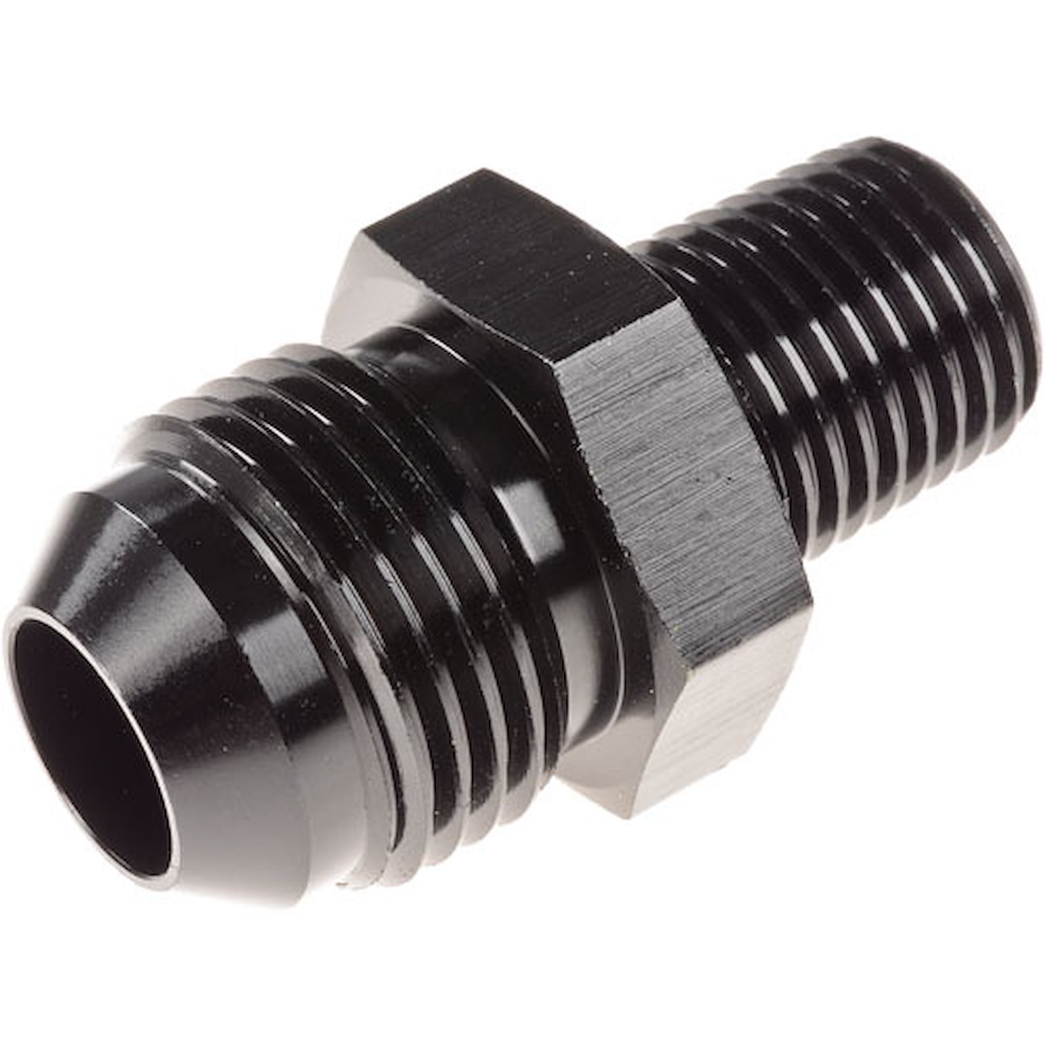 AN to NPT Straight Adapter Fitting [-8 AN Male to 1/4 in. NPT Male, Black]