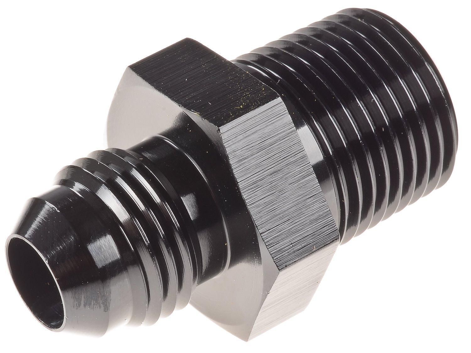 AN to NPT Straight Adapter Fitting [-6 AN Male to 3/8 in. NPT Male, Black]