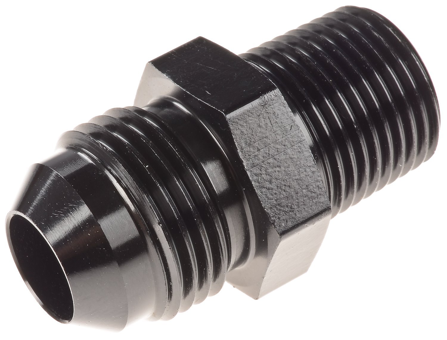 AN to NPT Straight Adapter Fitting [-8 AN Male to 3/8 in. NPT Male, Black]