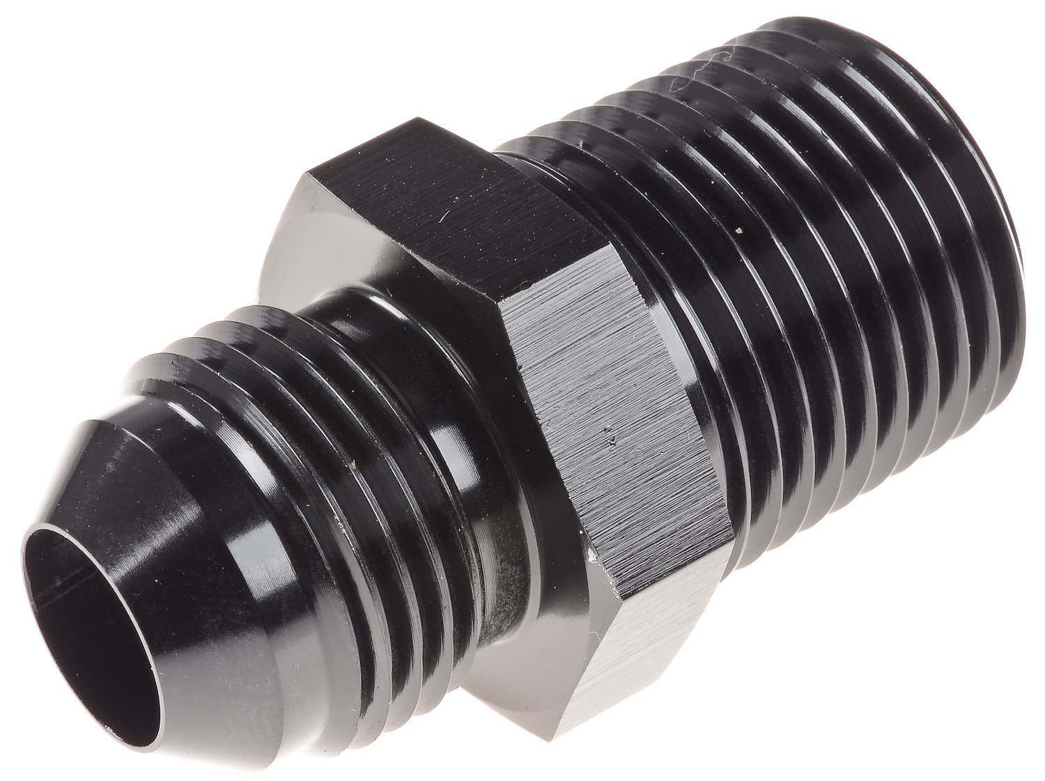 AN to NPT Straight Adapter Fitting [-8 AN Male to 1/2 in. NPT Male, Black]