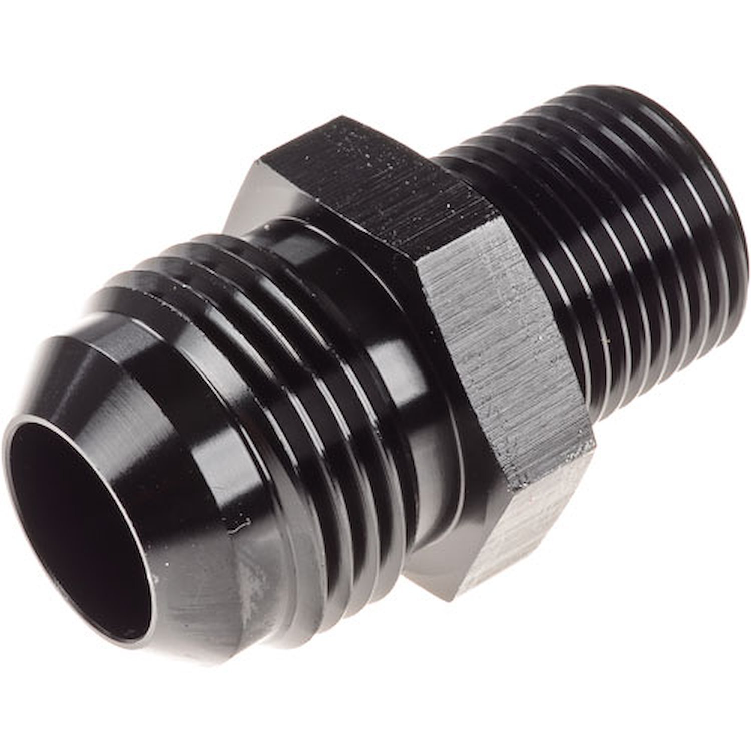 AN to NPT Straight Adapter Fitting [-12 AN Male to 1/2 in. NPT Male, Black]