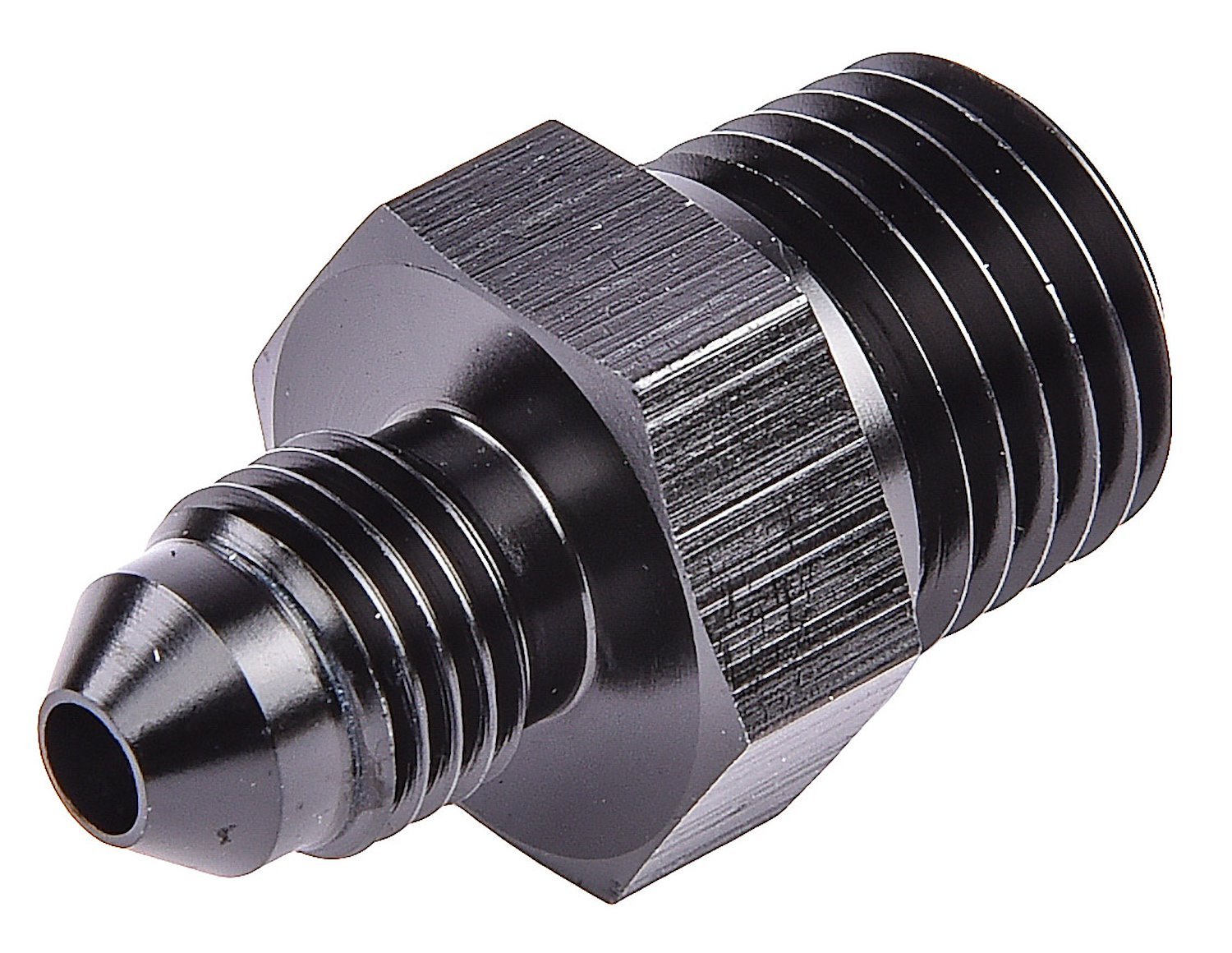AN to NPT Straight Adapter Fitting [-3 AN Male to 1/4 in. NPT Male, Black]