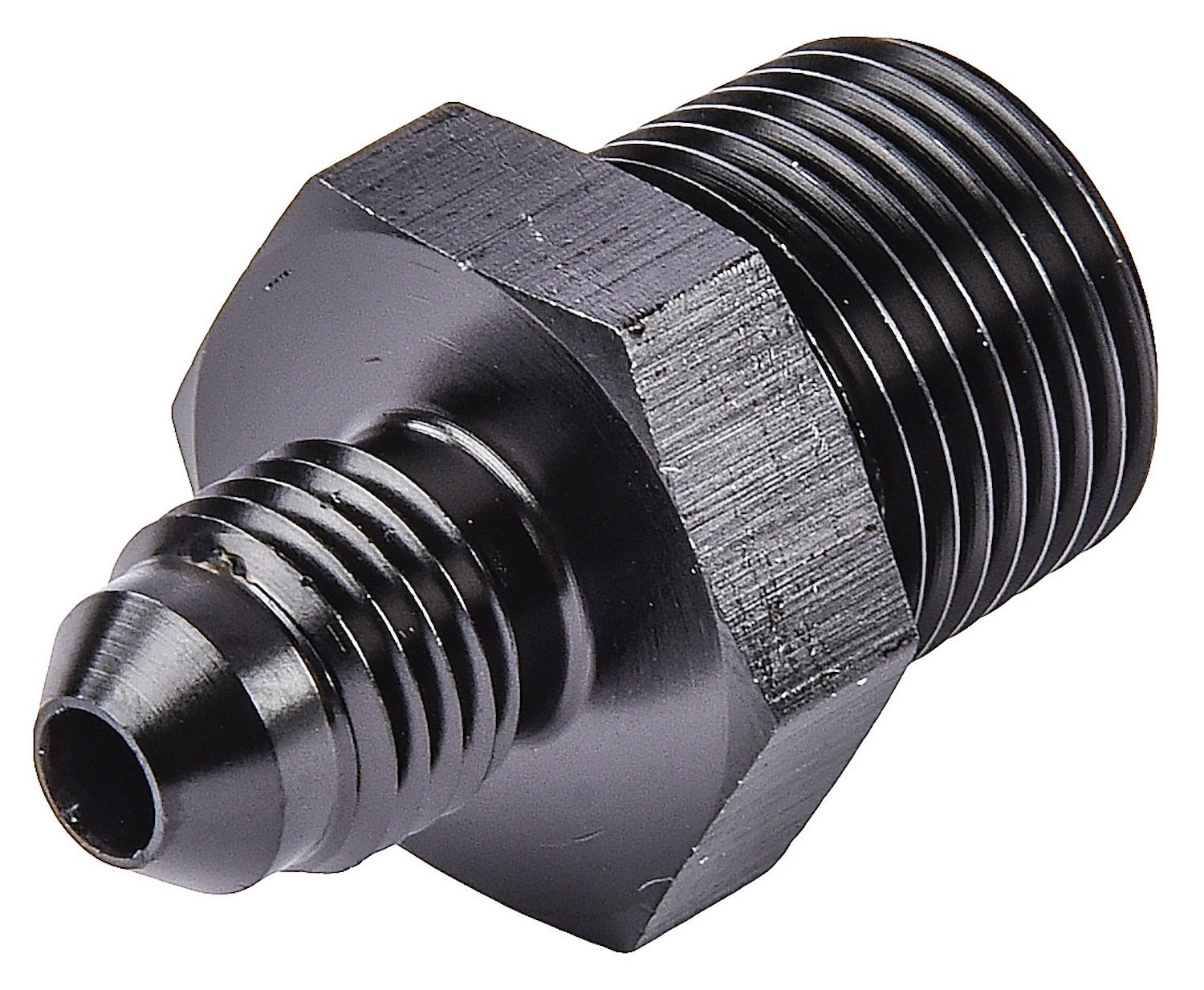 AN to NPT Straight Adapter Fitting [-4 AN Male to 3/8 in. NPT Male, Black]