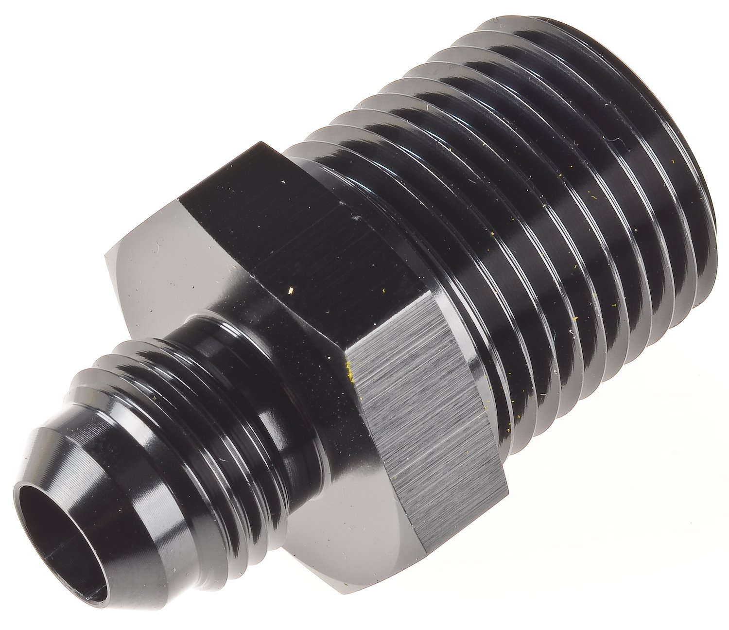 AN to NPT Straight Adapter Fitting [-6 AN Male to 1/2 in. NPT Male, Black]