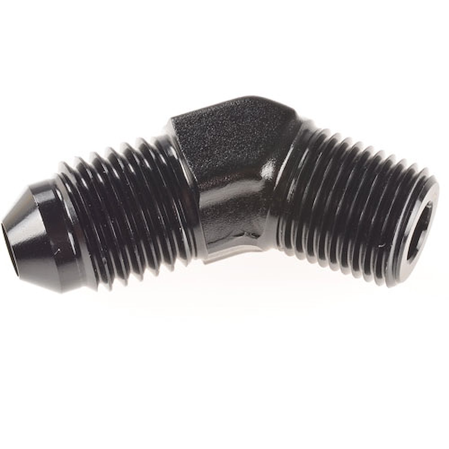 AN to NPT 45-Degree Adapter Fitting [-4 AN Male to 1/8 in. NPT Male, Black]