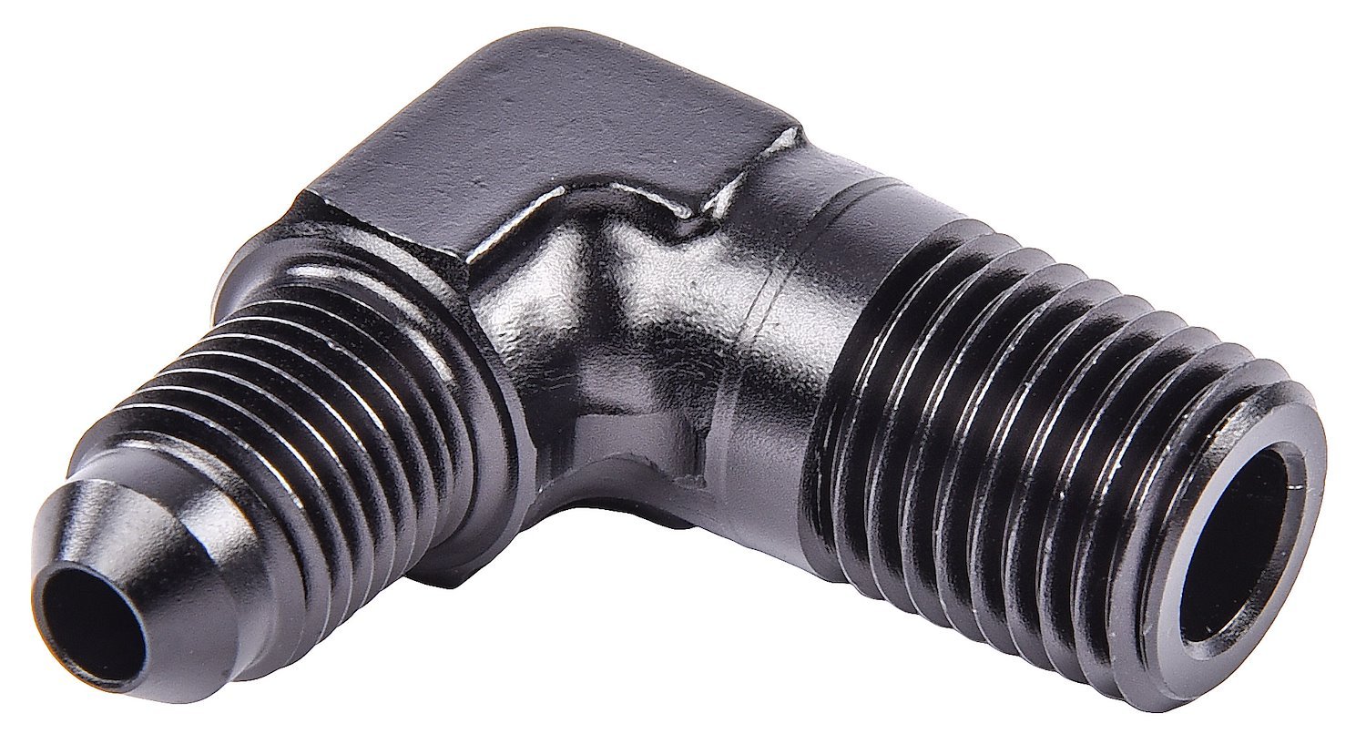 AN to NPT 90-Degree Adapter Fitting [-4 AN Male to 1/4 in. NPT Male, Black]