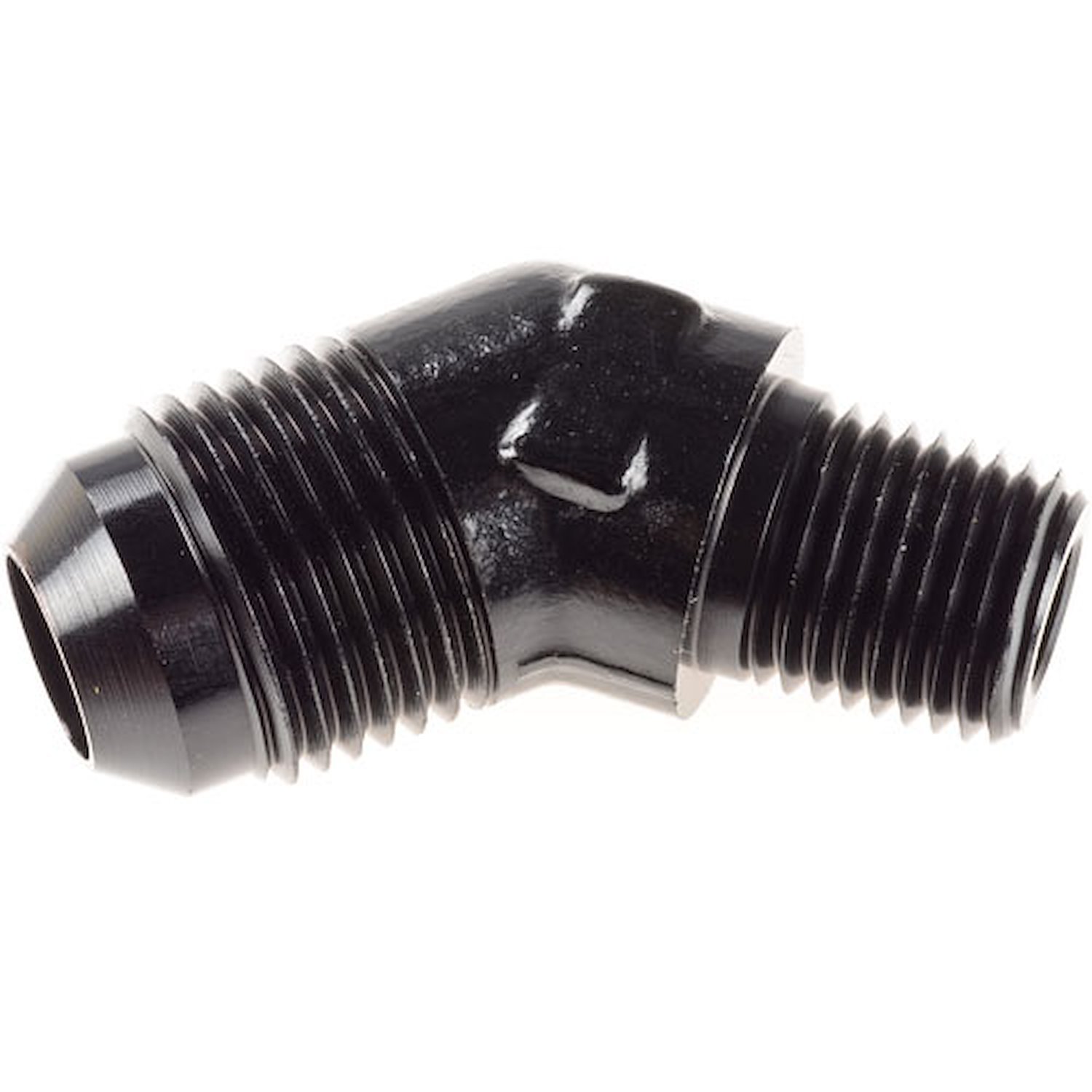 AN to NPT 45-Degree Adapter Fitting [-8 AN Male to 1/4 in. NPT Male, Black]