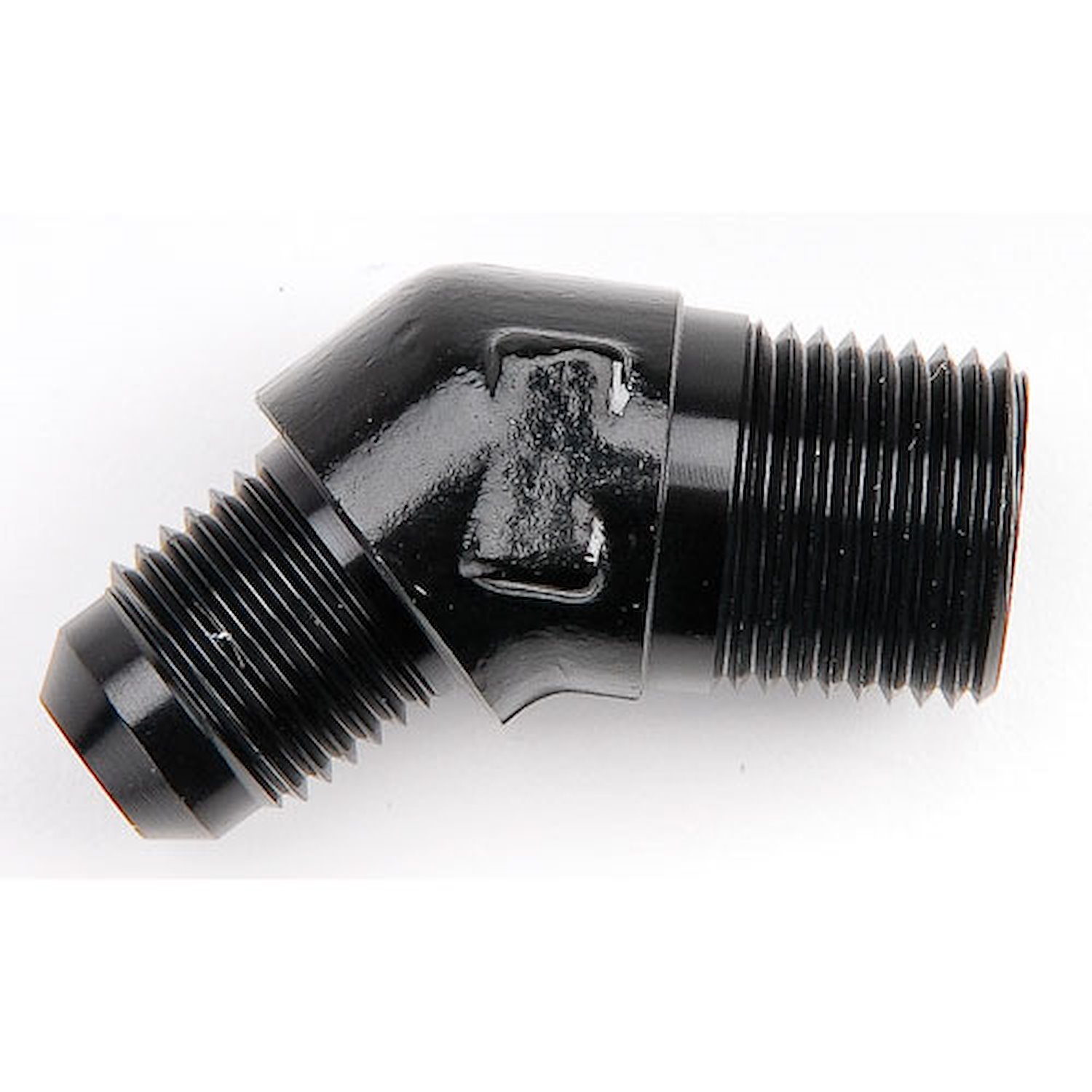 AN to NPT 45-Degree Adapter Fitting [-6 AN Male to 3/8 in. NPT Male, Black]