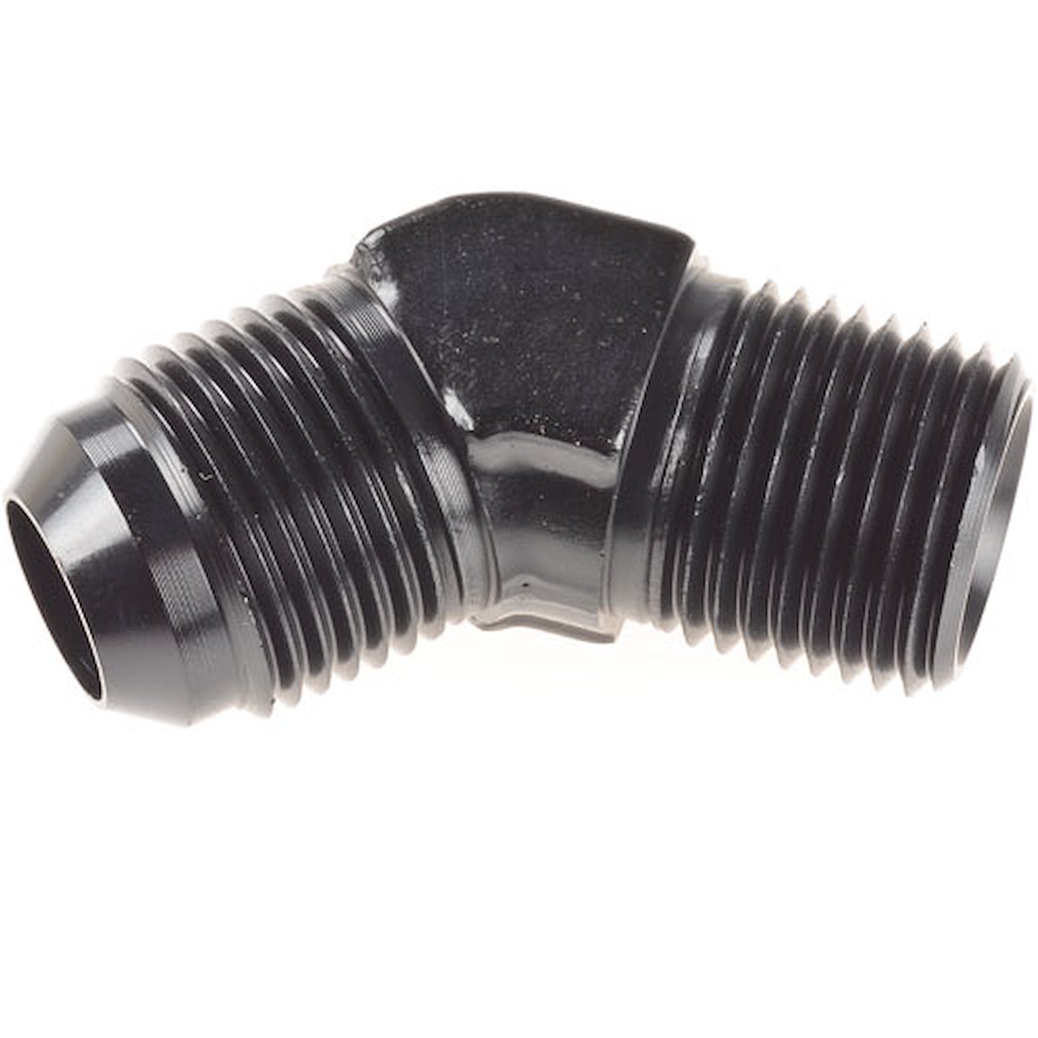 AN to NPT 45-Degree Adapter Fitting [-10 AN Male to 1/2 in. NPT Male, Black]