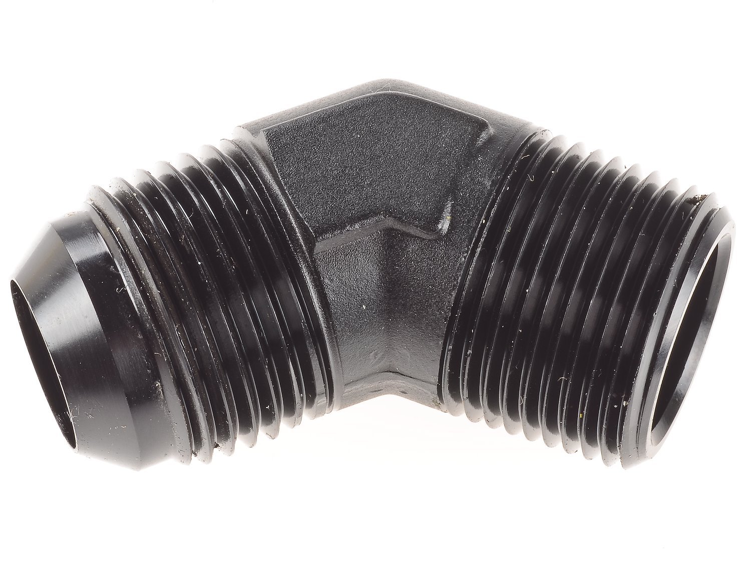 AN to NPT 45-Degree Adapter Fitting [-12 AN Male to 3/4 in. NPT Male, Black]
