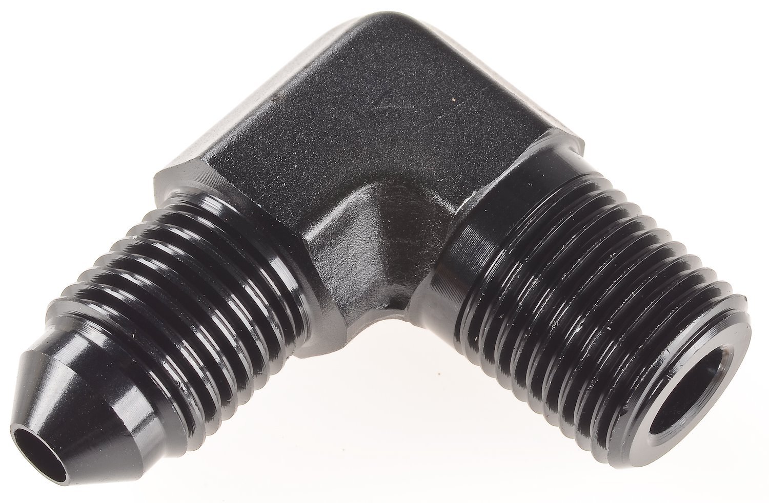 AN to NPT 90-Degree Adapter Fitting [-3 AN Male to 1/8 in. NPT Male, Black]