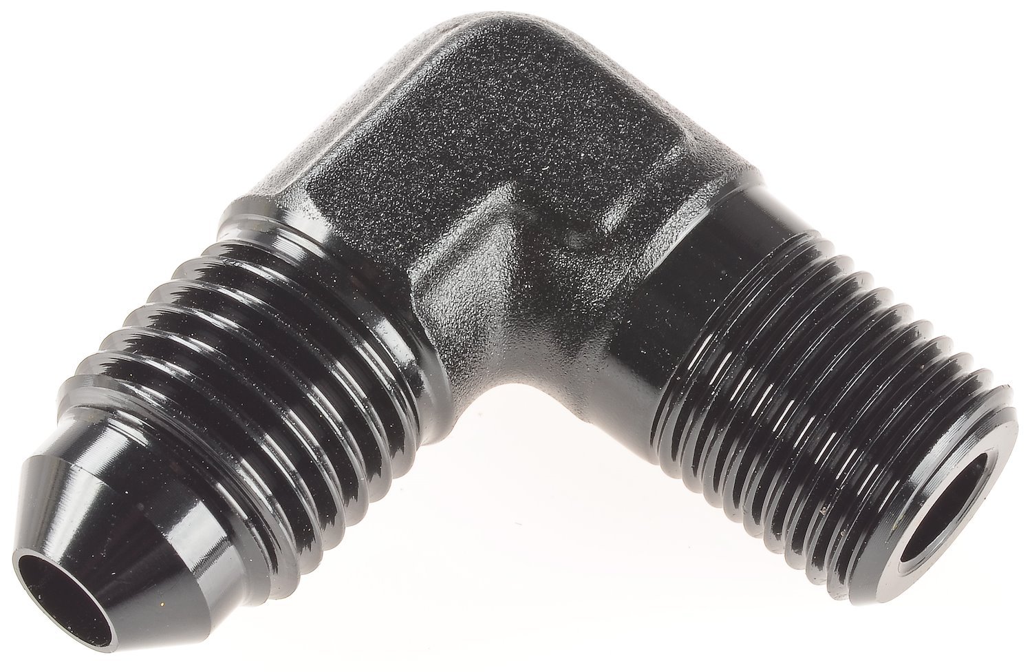 AN to NPT 90-Degree Adapter Fitting [-4 AN Male to 1/8 in. NPT Male, Black]