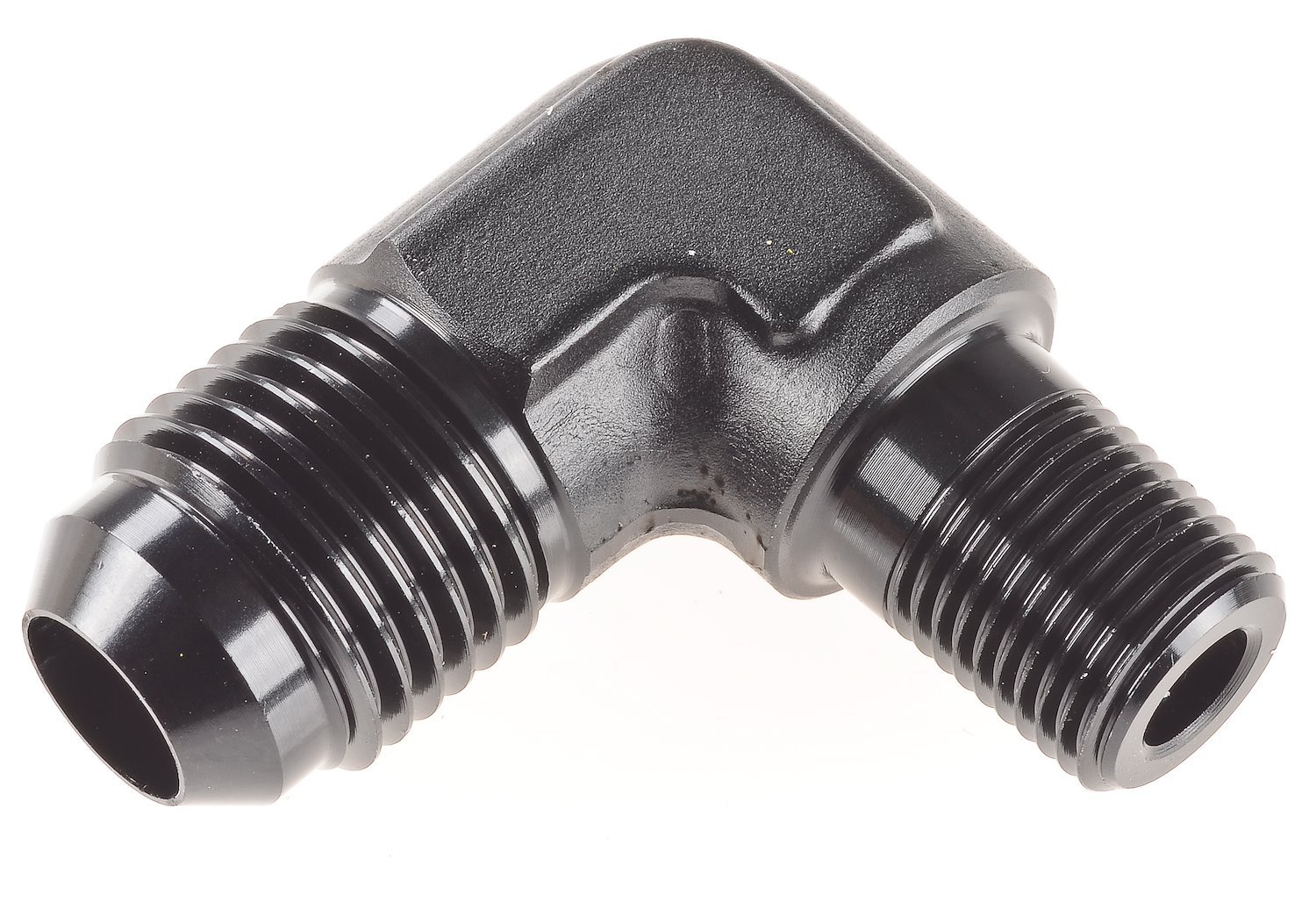 AN to NPT 90-Degree Adapter Fitting [-6 AN Male to 1/8 in. NPT Male, Black]