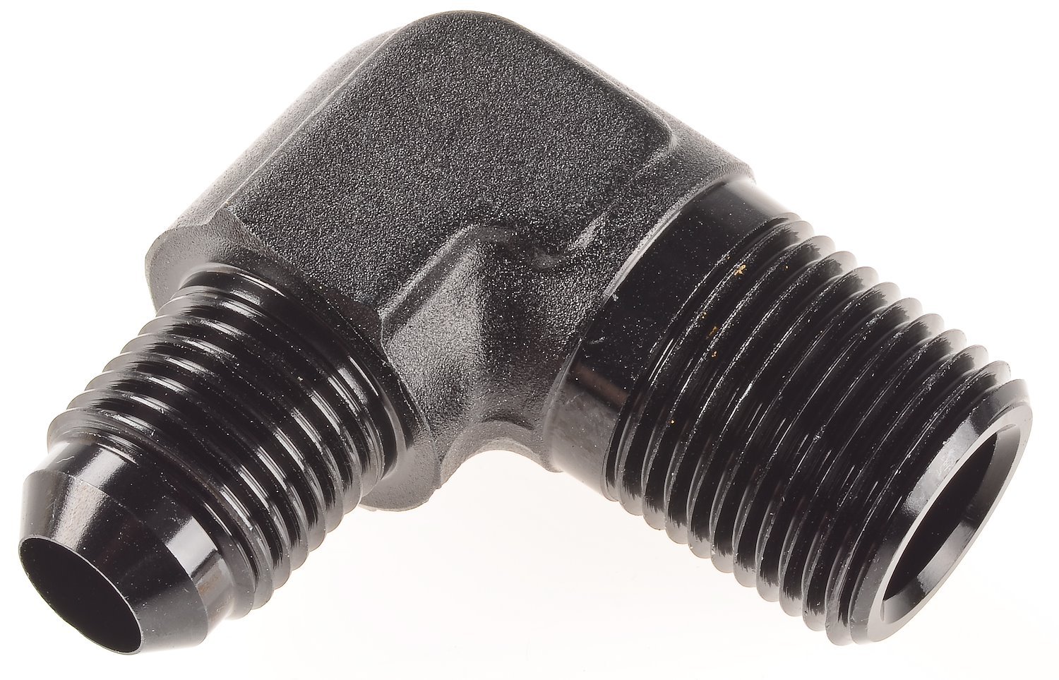 AN to NPT 90-Degree Adapter Fitting [-6 AN Male to 3/8 in. NPT Male, Black]
