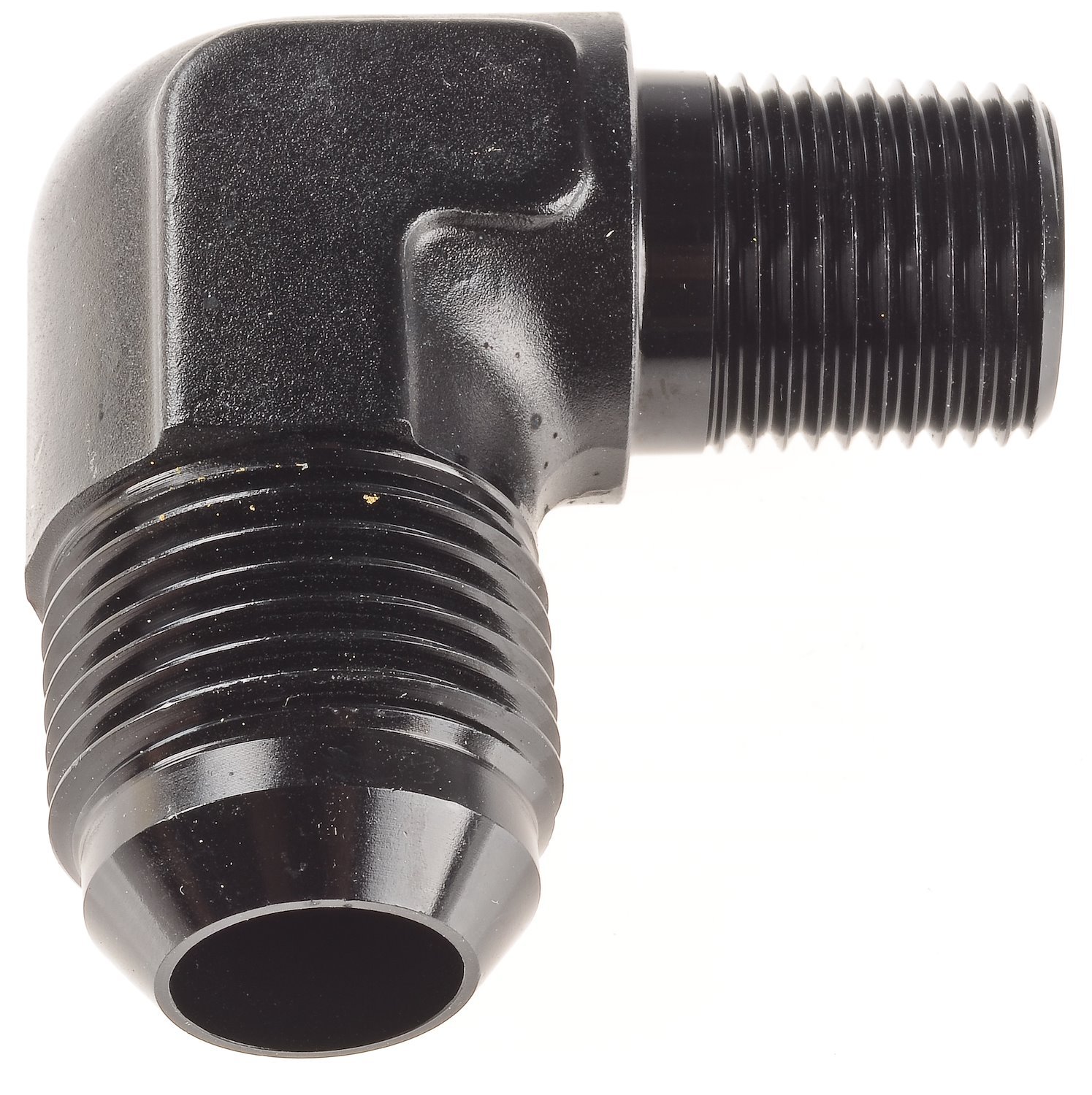 AN to NPT 90-Degree Adapter Fitting [-10 AN Male to 3/8 in. NPT Male, Black]